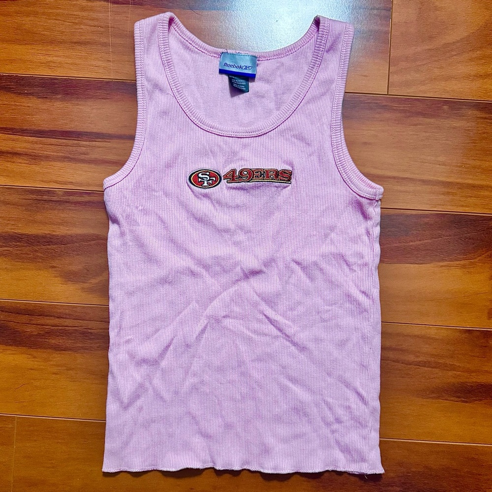 Reebok Pink Ribbed 49ers Tank Top
